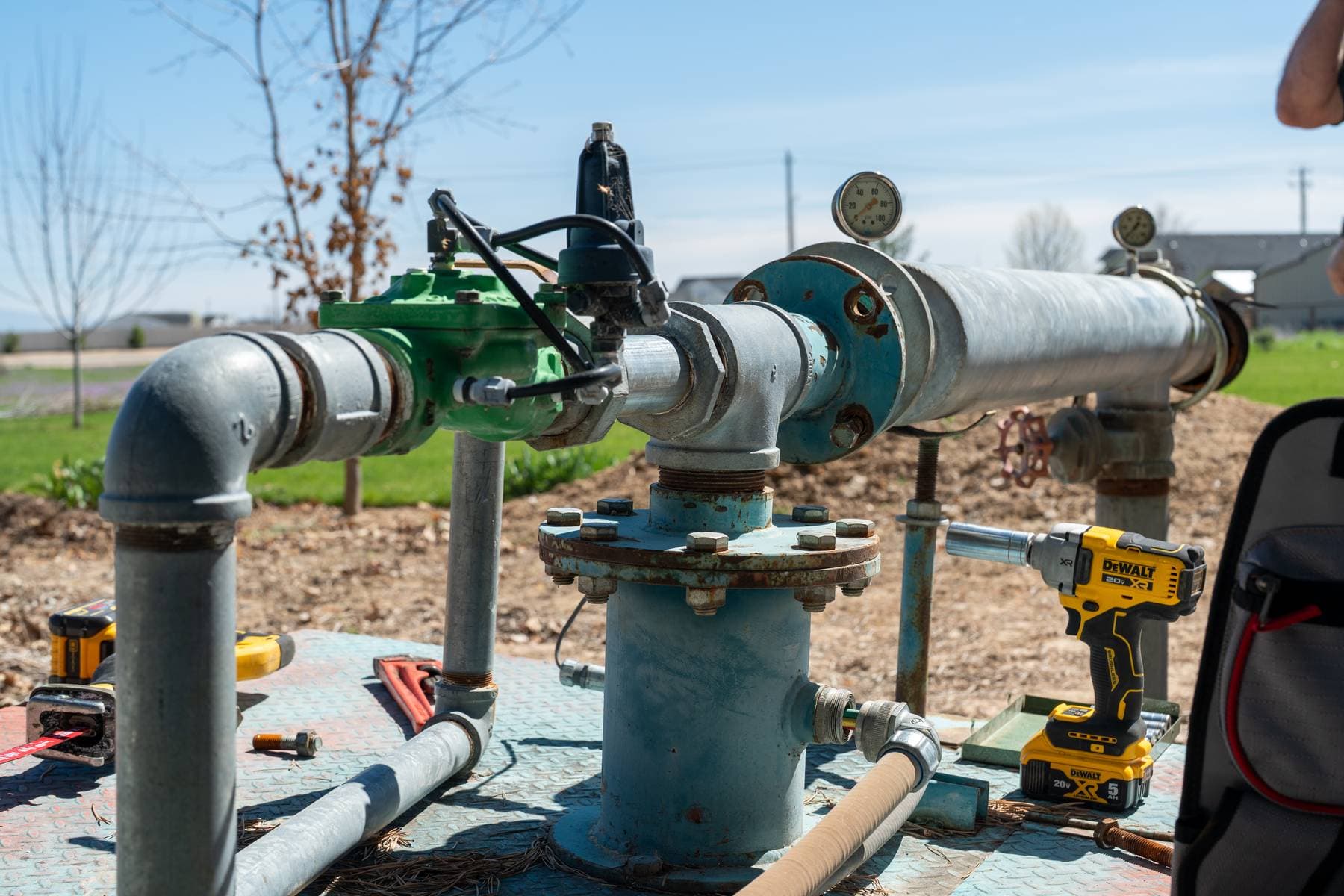 Pump equipment at a service site.