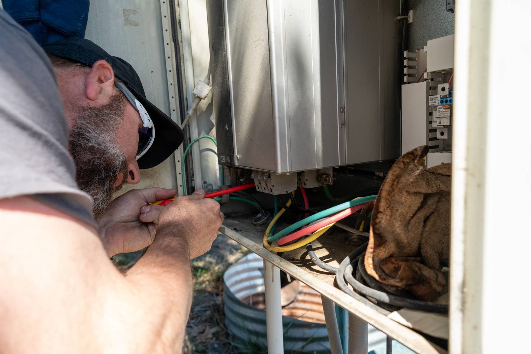 Pump system equipment and irrigation pipework.